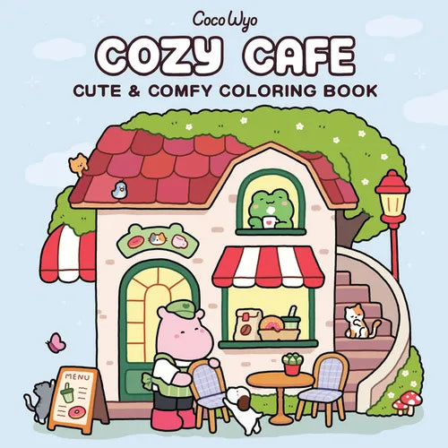 Cozy Cafe: Coloring Book for Adults and Kids